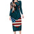 American Flag Skull Long Sleeve Bodycon Dress I'm an American I Have The Right To Bear Arms Your Approval Is Not Required - Wonder Print Shop