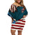 American Flag Skull Off Shoulder Short Dress I'm an American I Have The Right To Bear Arms Your Approval Is Not Required - Wonder Print Shop