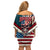 American Flag Skull Off Shoulder Short Dress I'm an American I Have The Right To Bear Arms Your Approval Is Not Required - Wonder Print Shop