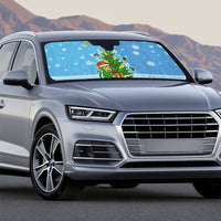 Guatemala Christmas Auto Sun Shade with Blue Christmas Monkey Tree Snowman and Snowflake - Wonder Print Shop