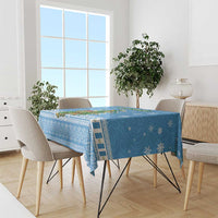 Guatemala Christmas Tablecloth with Blue Christmas Monkey Tree Snowman and Snowflake - Wonder Print Shop