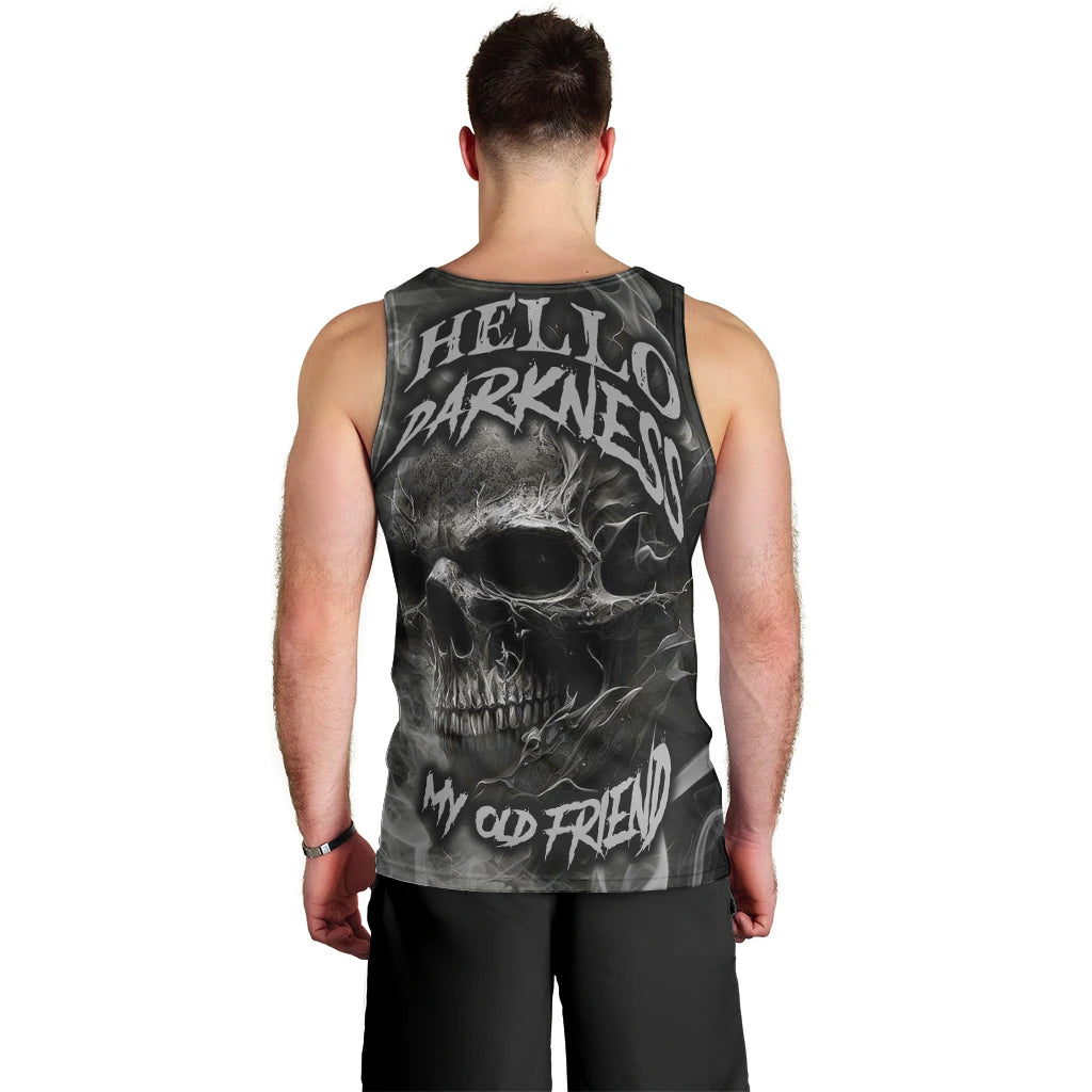 Hello Darkness My Old Friend Skull Men Tank Top - Wonder Print Shop