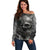 Hello Darkness My Old Friend Skull Off Shoulder Sweater - Wonder Print Shop