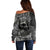 Hello Darkness My Old Friend Skull Off Shoulder Sweater - Wonder Print Shop