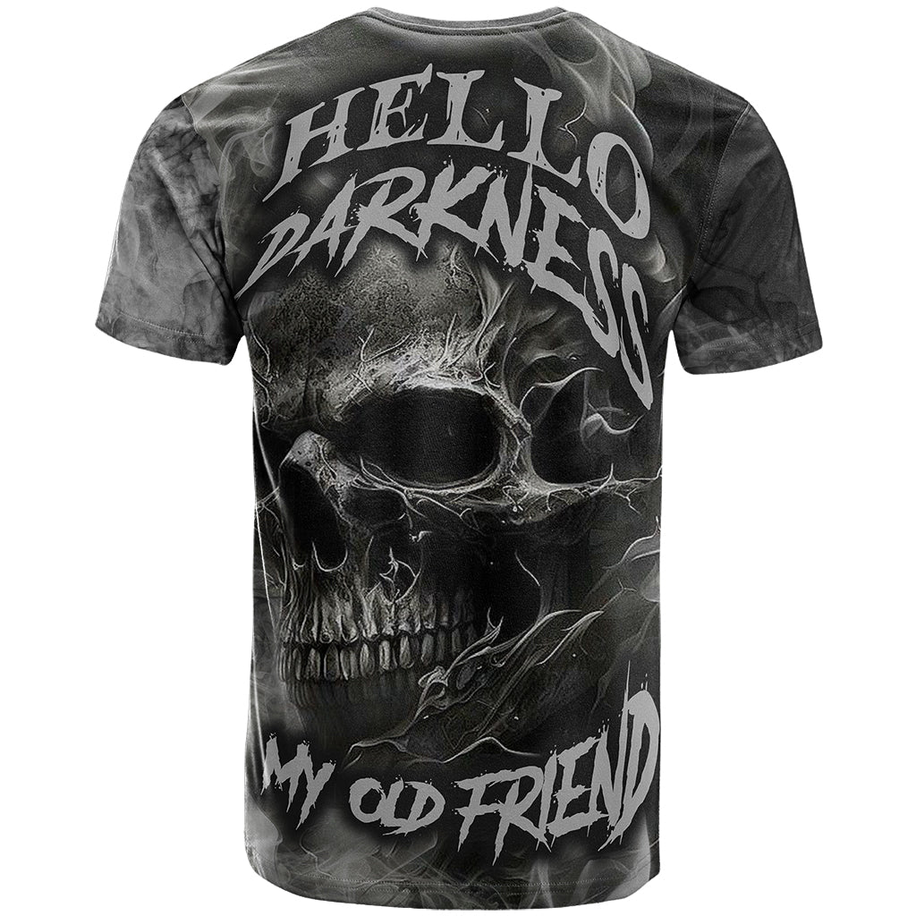 Hello Darkness My Old Friend Skull T Shirt - Wonder Print Shop