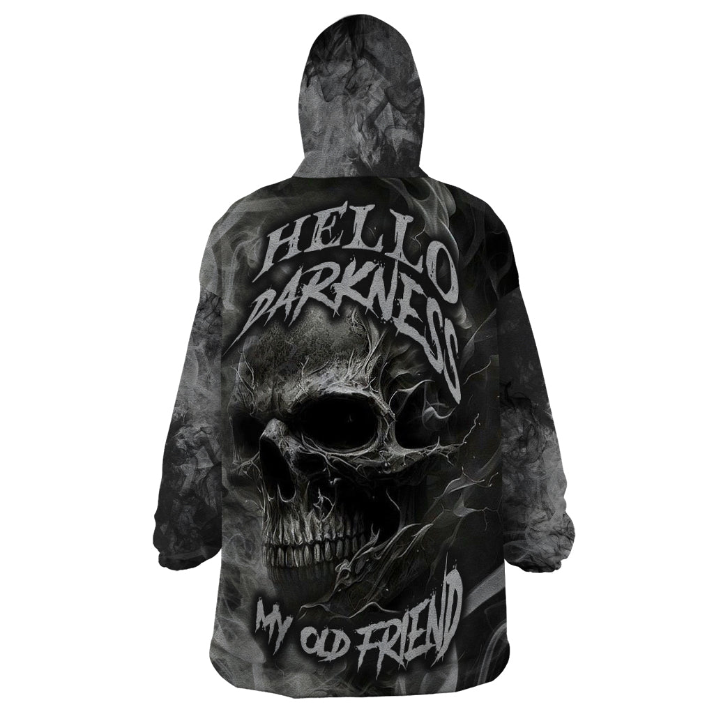 Hello Darkness My Old Friend Skull Wearable Blanket Hoodie - Wonder Print Shop