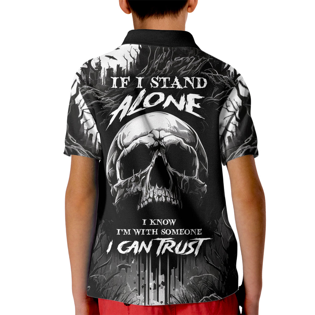 If I Stand Alone I Know I'm With Someone I Can Trust Skull Kid Polo Shirt - Wonder Print Shop