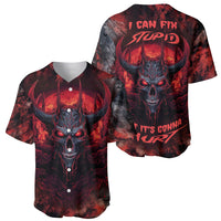 Black and red skull baseball jerseys, short sleeves and button-front (front and back)