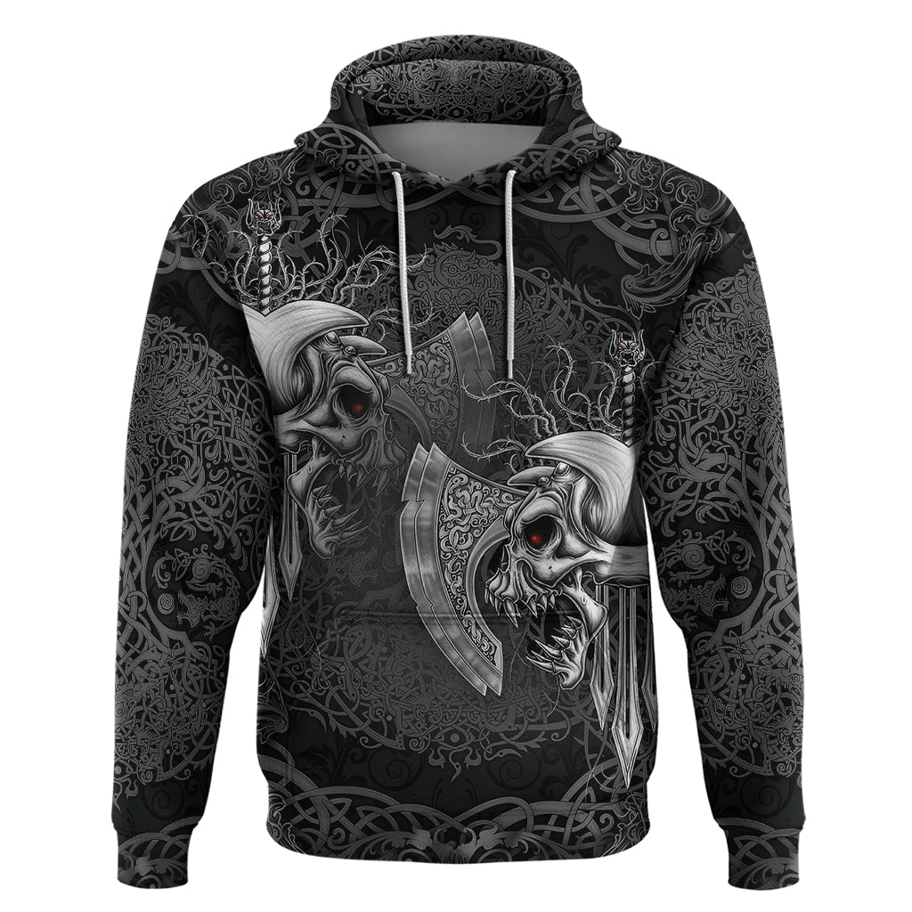 Until Valhalla Viking Skull Hoodie - Wonder Print Shop