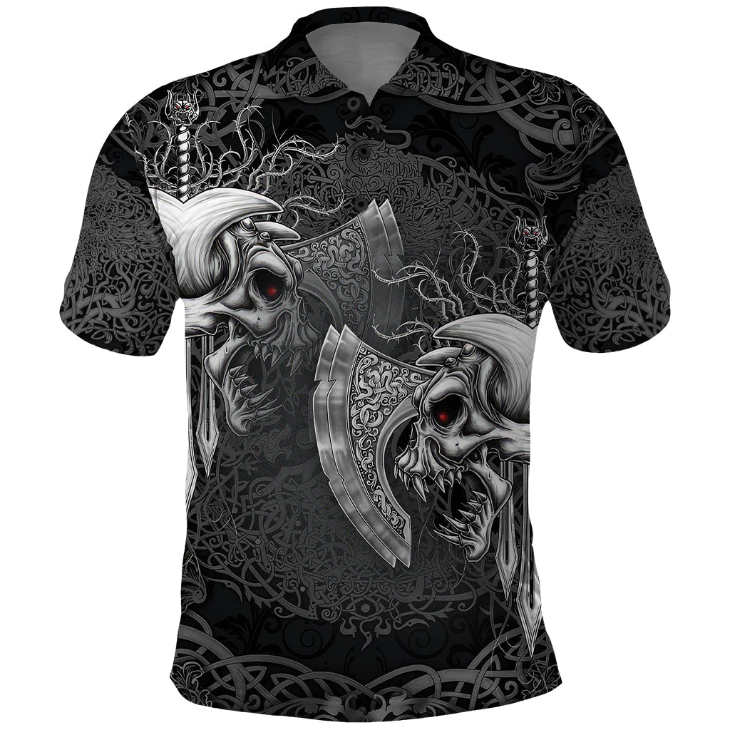 Until Valhalla Viking Skull Polo Shirt - Wonder Print Shop