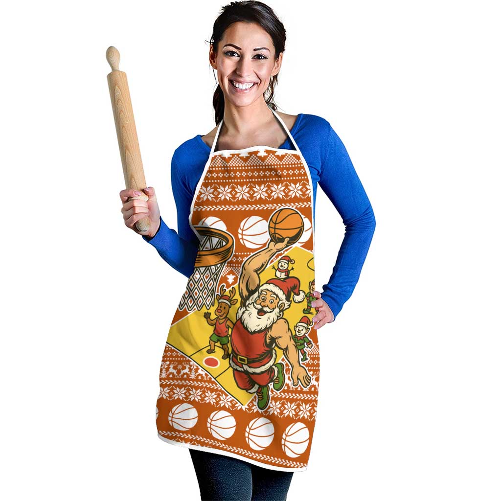 Basketball Santa Claus Christmas Apron Xmas Holiday Patterns - Wonder Print Shop