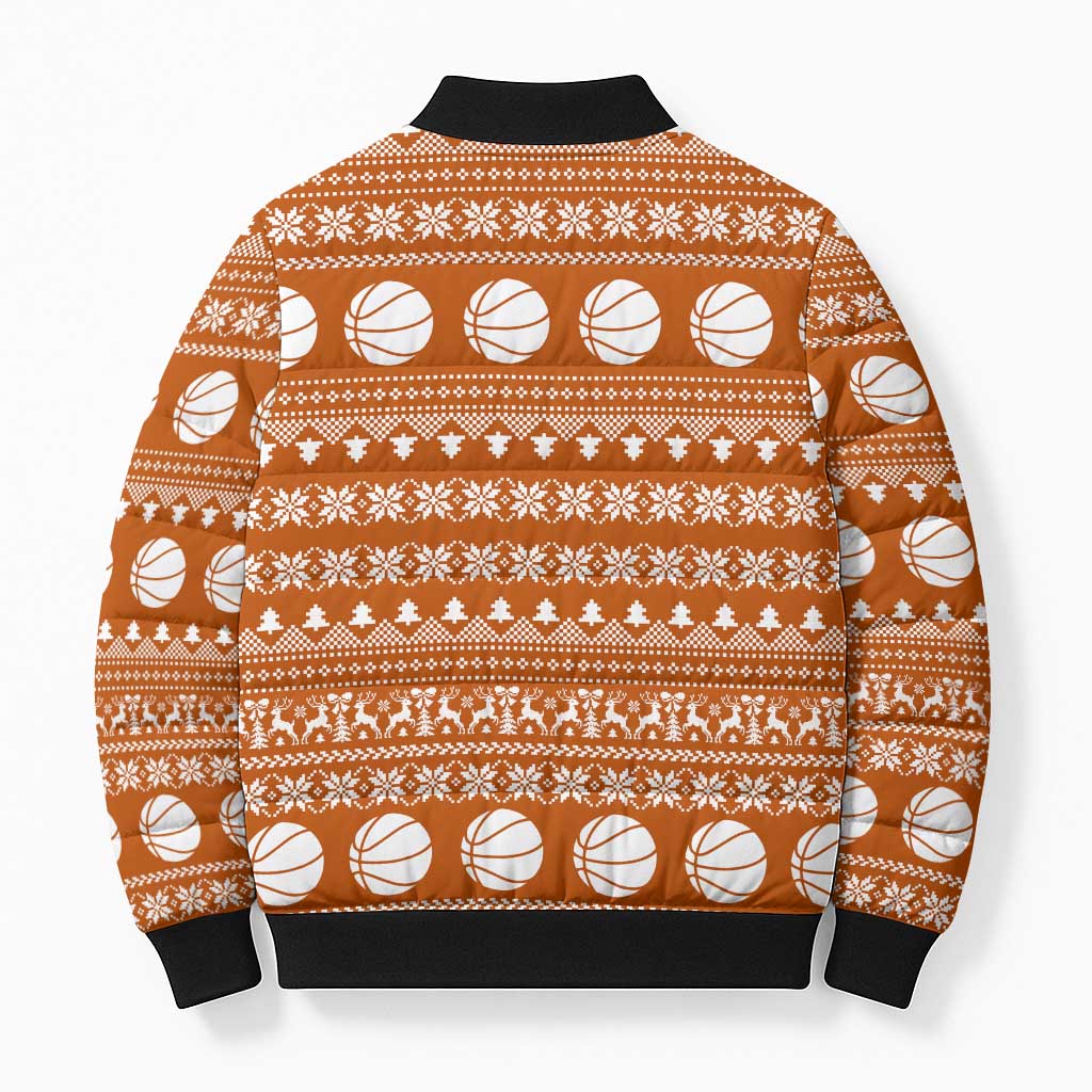 Basketball Santa Claus Christmas Bomber Puffer Jacket Xmas Holiday Patterns - Wonder Print Shop