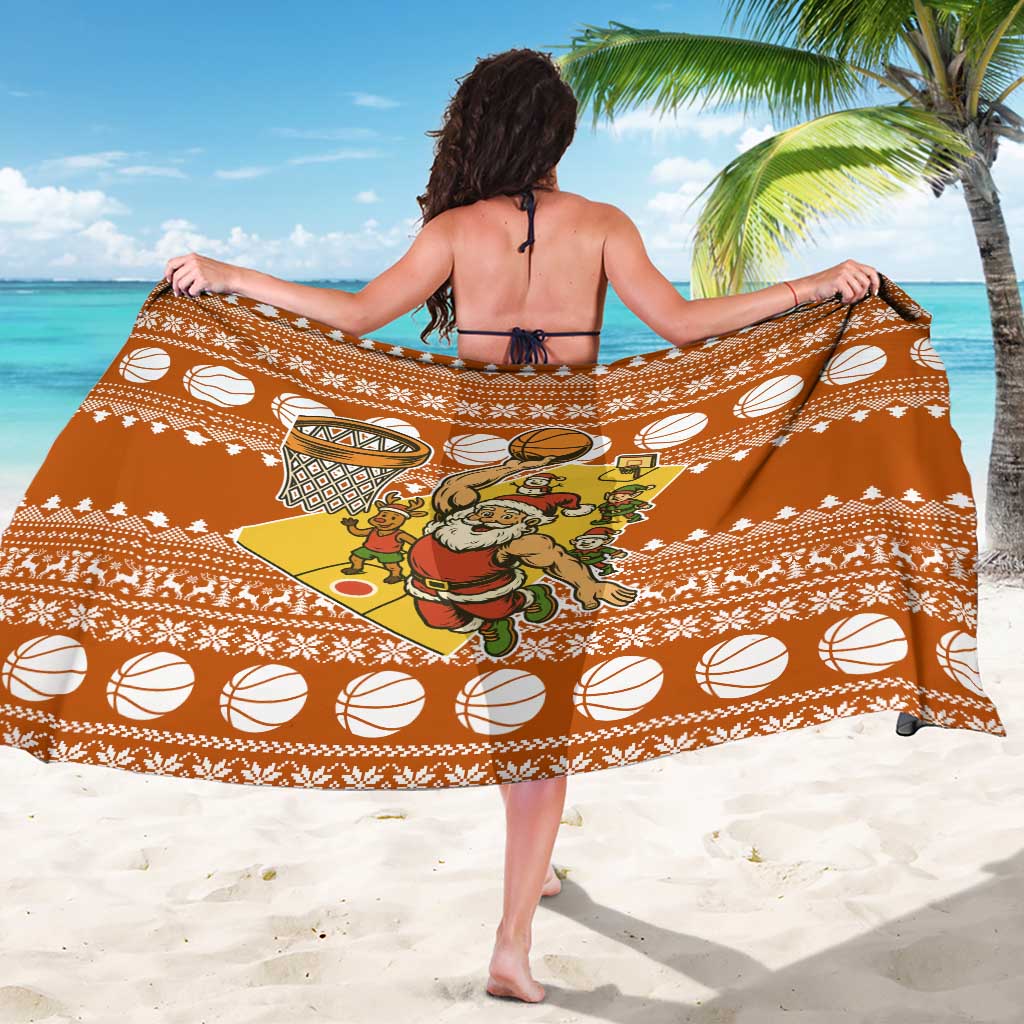 Basketball Santa Claus Christmas Sarong Xmas Holiday Patterns - Wonder Print Shop