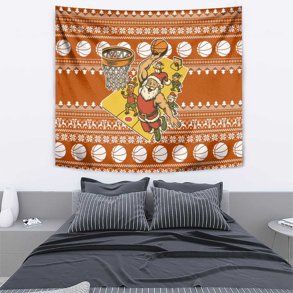 Basketball Santa Claus Christmas Tapestry Xmas Holiday Patterns - Wonder Print Shop