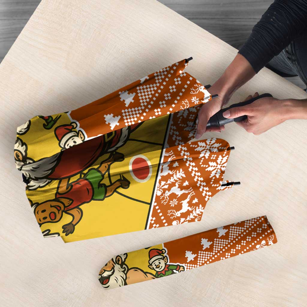 Basketball Santa Claus Christmas Umbrella Xmas Holiday Patterns - Wonder Print Shop