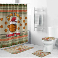 Basketball Winter Christmas Bathroom Set Xmas Holiday Patterns - Wonder Print Shop