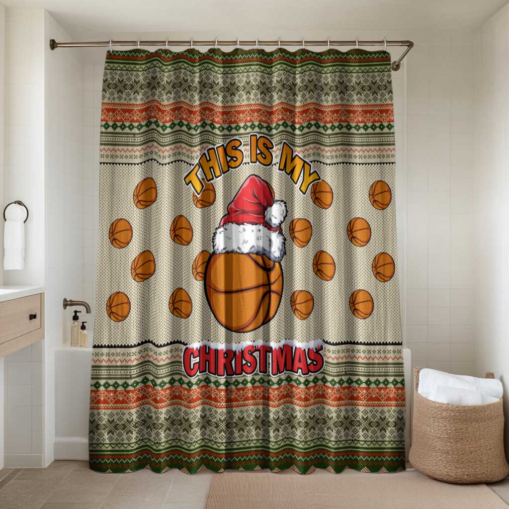 Basketball Winter Christmas Bathroom Set Xmas Holiday Patterns - Wonder Print Shop