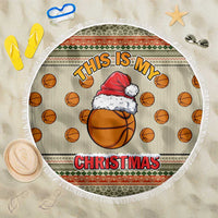 Basketball Winter Christmas Beach Blanket Xmas Holiday Patterns - Wonder Print Shop