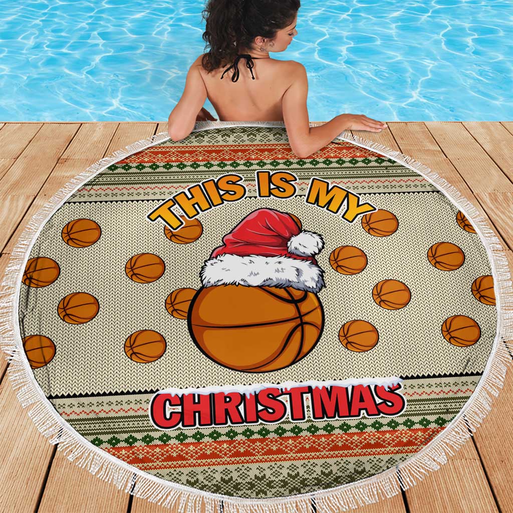 Basketball Winter Christmas Beach Blanket Xmas Holiday Patterns - Wonder Print Shop