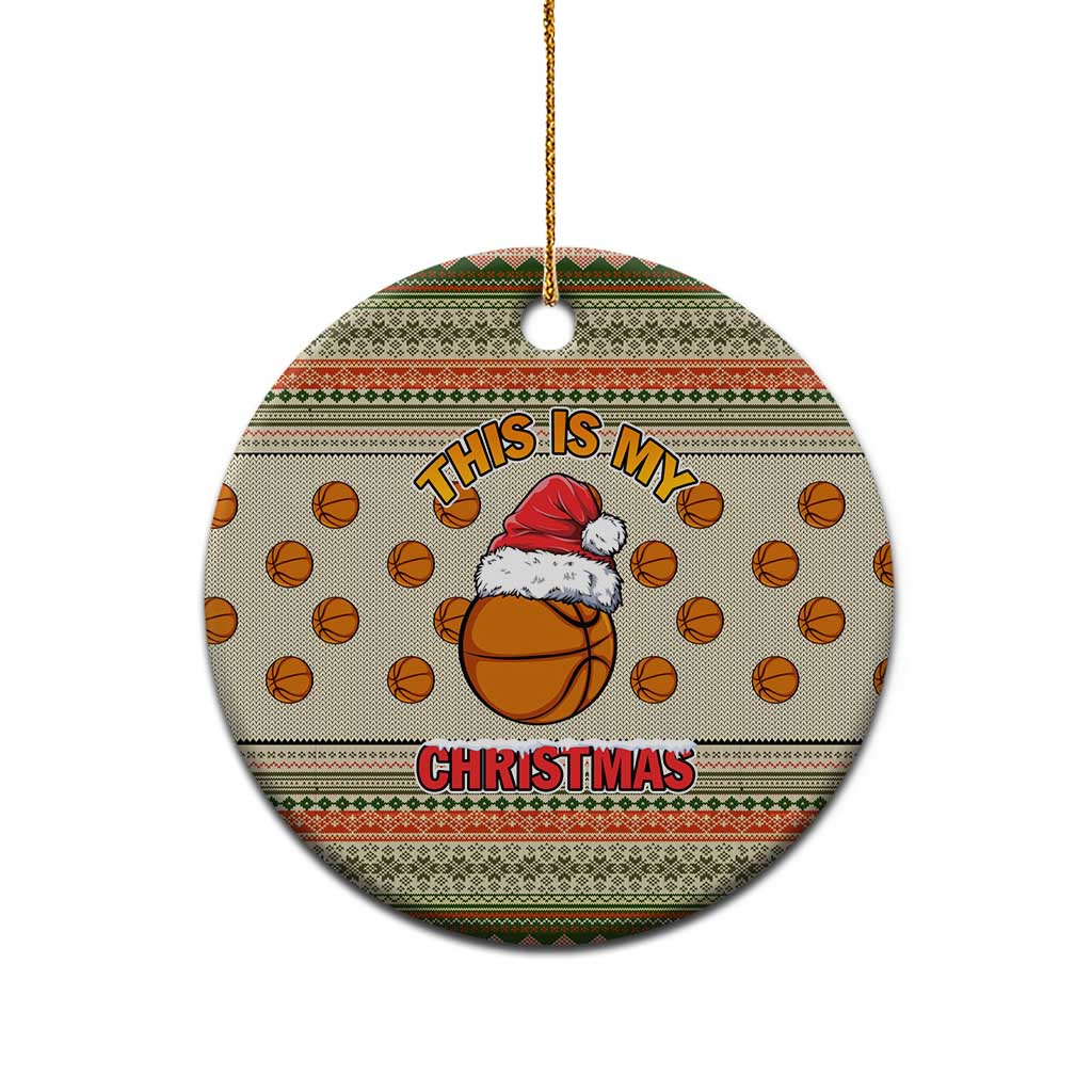 Basketball Winter Christmas Ceramic Ornament Xmas Holiday Patterns - Wonder Print Shop