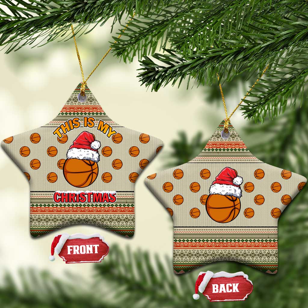 Basketball Winter Christmas Ceramic Ornament Xmas Holiday Patterns - Wonder Print Shop
