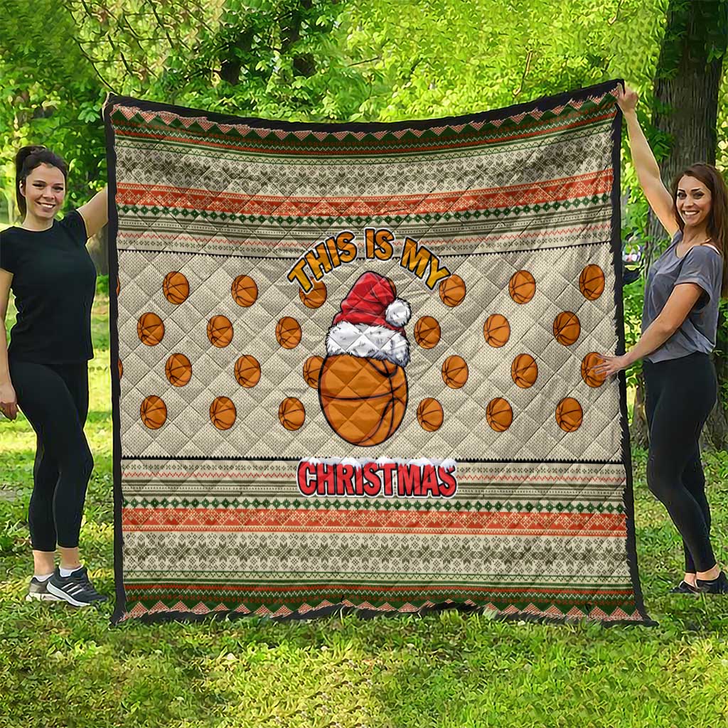 Basketball Winter Christmas Quilt Xmas Holiday Patterns - Wonder Print Shop