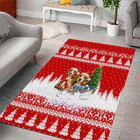 Beagle Dashing Dog Christmas Area Rug Xmas Holiday Patterns - Wonder Print Shop