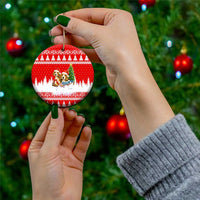 Beagle Dashing Dog Christmas Ceramic Ornament Xmas Holiday Patterns - Wonder Print Shop
