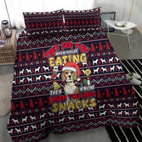 Beagle Dog They Know When You Have Snacks Christmas Bedding Set Xmas Holiday Patterns - Wonder Print Shop