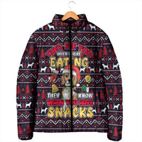Beagle Dog They Know When You Have Snacks Christmas Padded Jacket Xmas Holiday Patterns - Wonder Print Shop