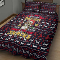 Beagle Dog They Know When You Have Snacks Christmas Quilt Bed Set Xmas Holiday Patterns - Wonder Print Shop