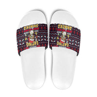 Beagle Dog They Know When You Have Snacks Christmas Slide Sandals Xmas Holiday Patterns - Wonder Print Shop