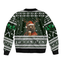 Bear Hunting and Beer Christmas Bomber Jacket Xmas Holiday Patterns - Wonder Print Shop