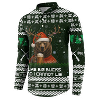 Bear Hunting and Beer Christmas Button Sweatshirt Xmas Holiday Patterns - Wonder Print Shop