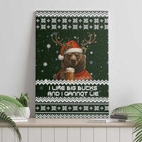 Bear Hunting and Beer Christmas Canvas Wall Art Xmas Holiday Patterns - Wonder Print Shop
