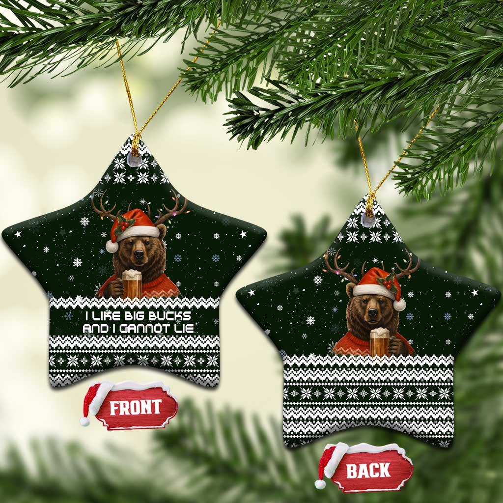 Bear Hunting and Beer Christmas Ceramic Ornament Xmas Holiday Patterns - Wonder Print Shop