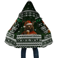 Bear Hunting and Beer Christmas Cloak Xmas Holiday Patterns - Wonder Print Shop