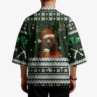 Bear Hunting and Beer Christmas Kimono Xmas Holiday Patterns - Wonder Print Shop
