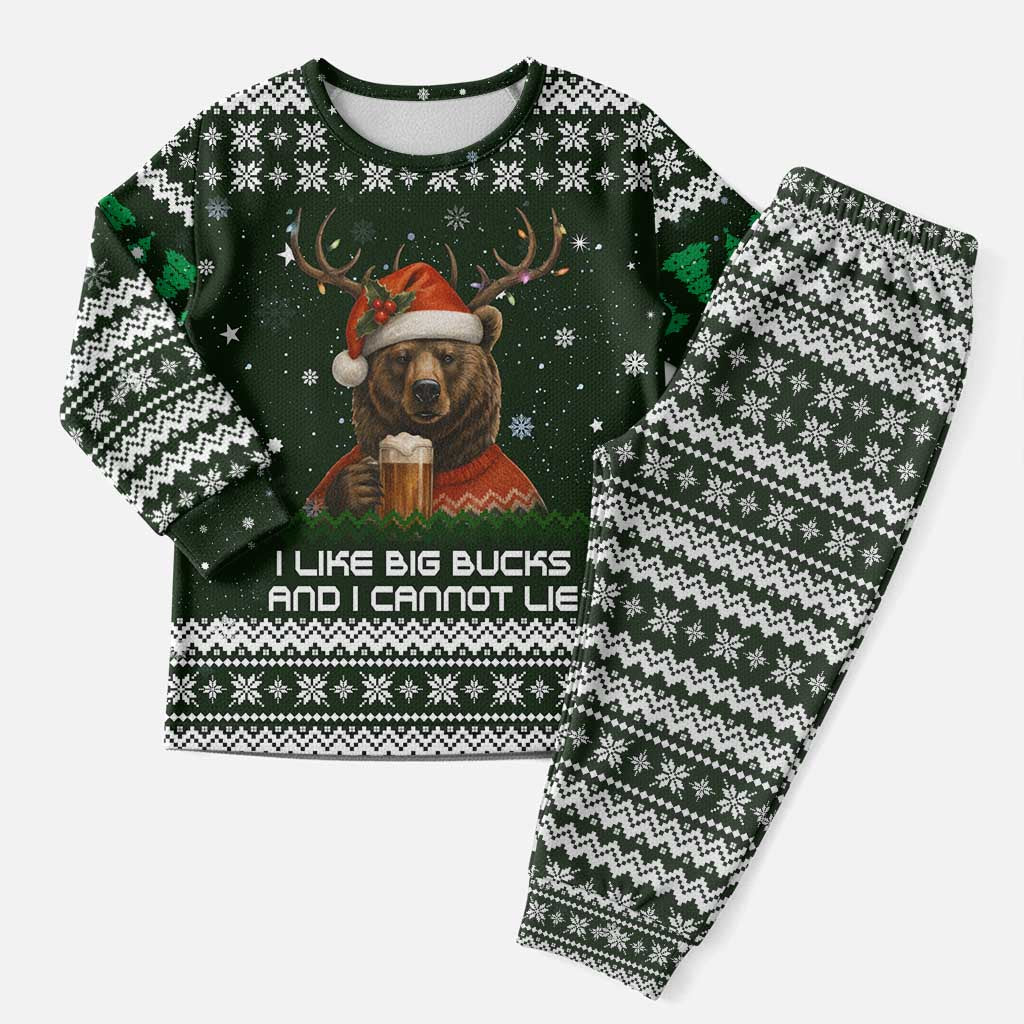 Bear Hunting and Beer Christmas Pajama Set Xmas Holiday Patterns - Wonder Print Shop