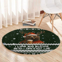 Bear Hunting and Beer Christmas Round Carpet Xmas Holiday Patterns - Wonder Print Shop