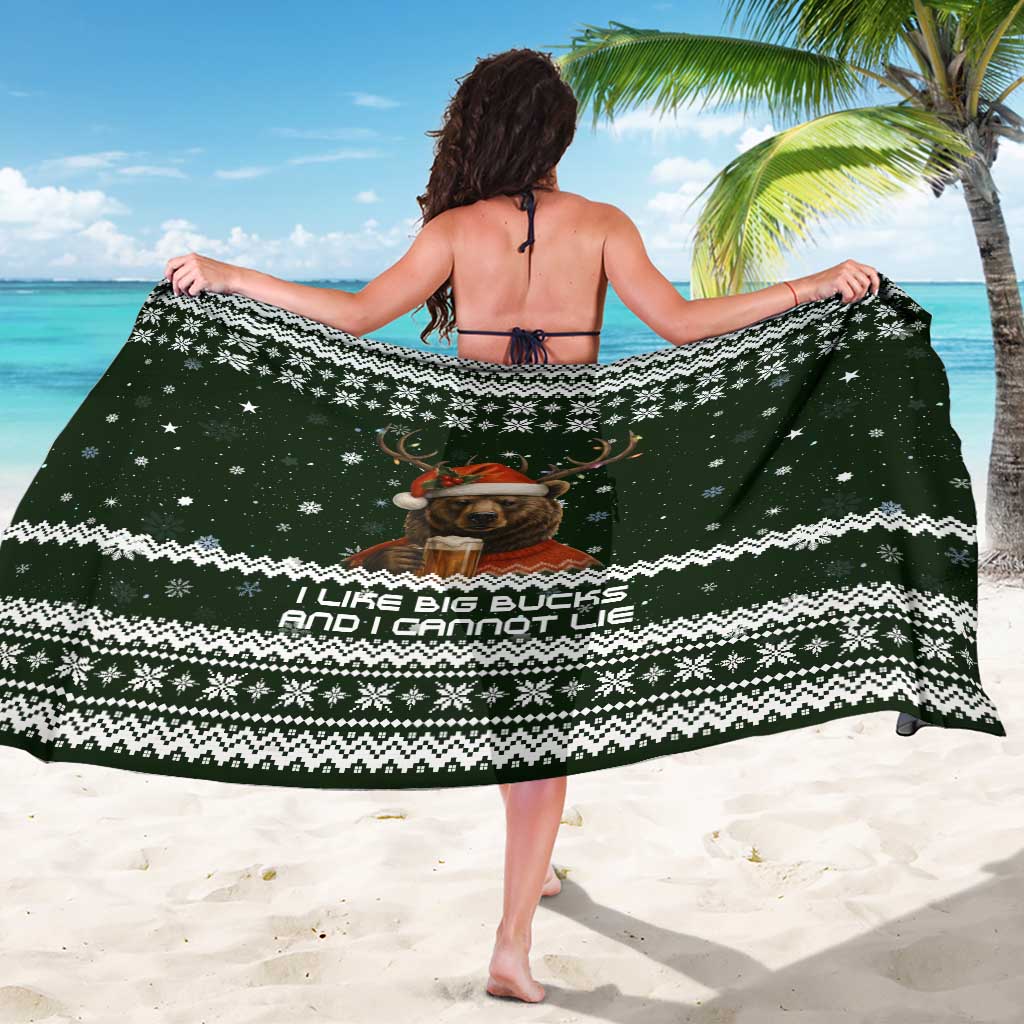 Bear Hunting and Beer Christmas Sarong Xmas Holiday Patterns - Wonder Print Shop