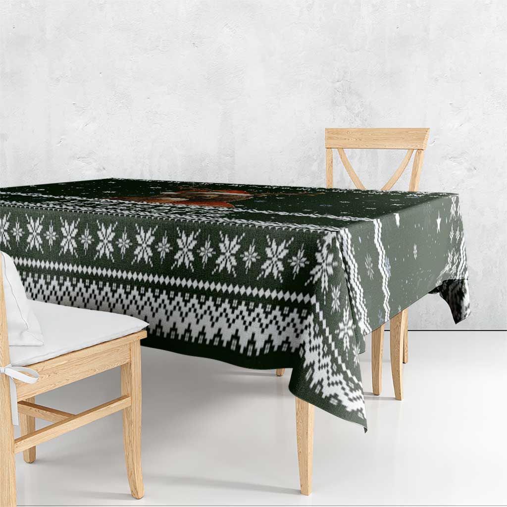 Bear Hunting and Beer Christmas Tablecloth Xmas Holiday Patterns - Wonder Print Shop