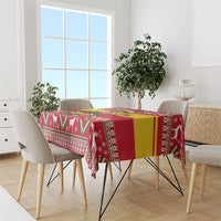 Ghana Christmas Tablecloth with Monkey Holding Gift Ghana Map and Festive - Wonder Print Shop