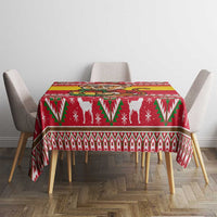 Ghana Christmas Tablecloth with Monkey Holding Gift Ghana Map and Festive - Wonder Print Shop