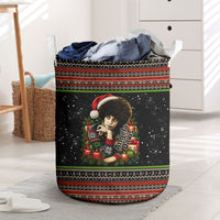 Angela Davis Merry Christmas Laundry Basket Ugly Christmas Pattern Civil Rights Black History