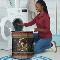 Angela Davis Merry Christmas Laundry Basket Ugly Christmas Pattern Civil Rights Black History