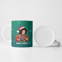 Angela Davis Civil Rights Black History Ceramic Mug Ugly Christmas Pattern African American Heritage