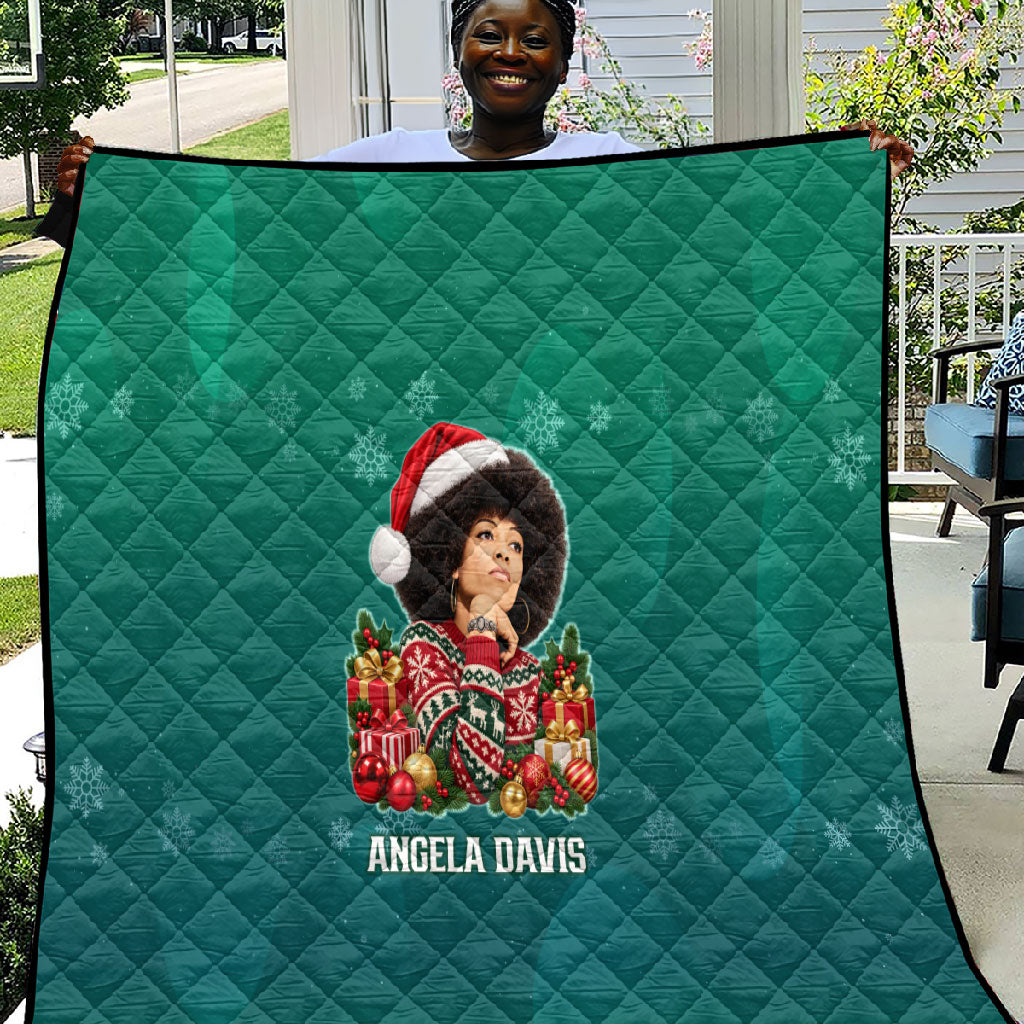 Angela Davis Civil Rights Black History Quilt Ugly Christmas Pattern African American Heritage