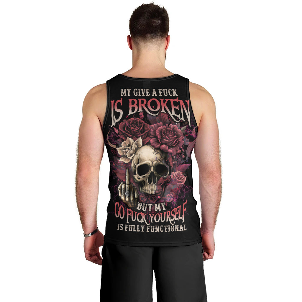 My Give A F Rose Skull Men Tank Top - Wonder Print Shop