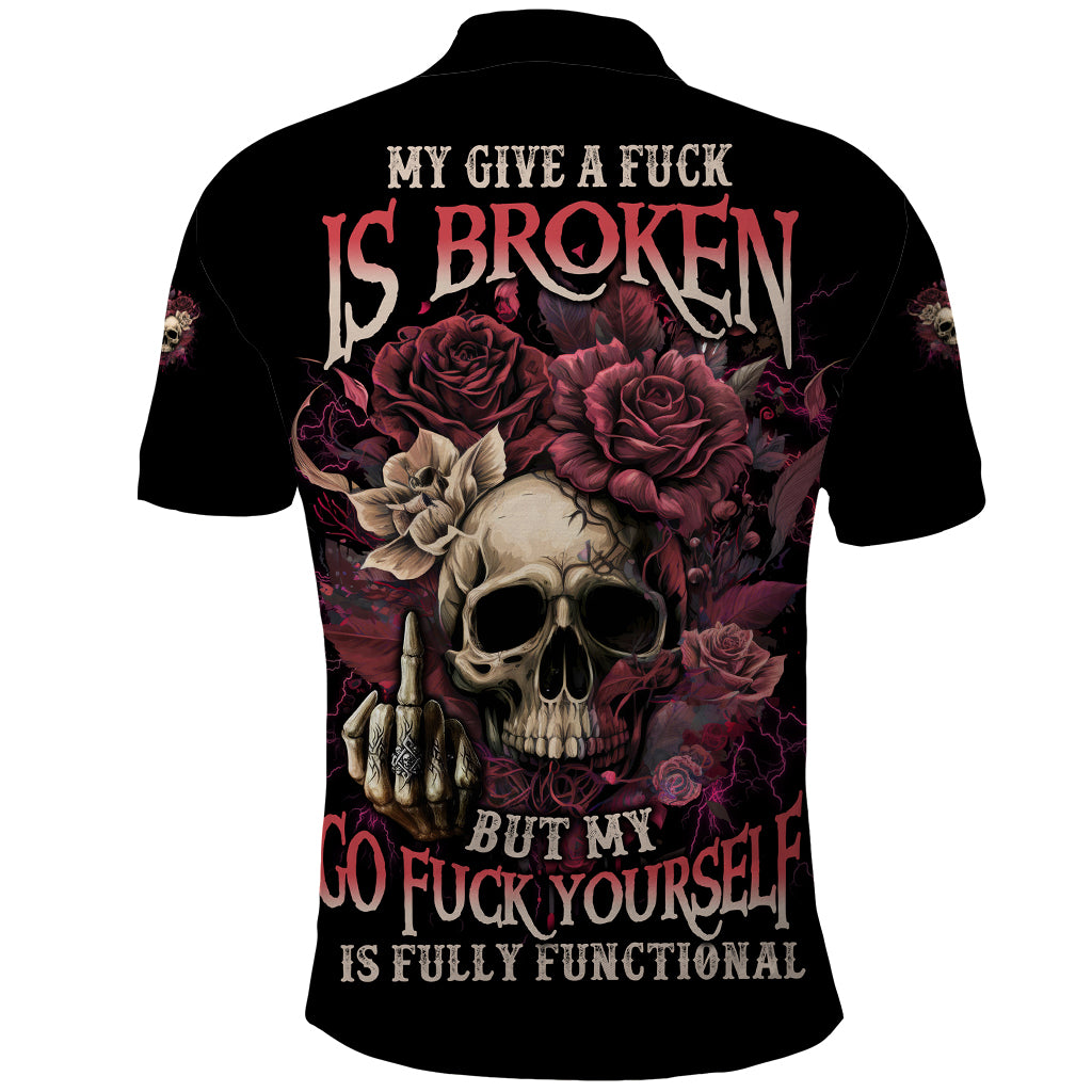 My Give A F Rose Skull Polo Shirt - Wonder Print Shop